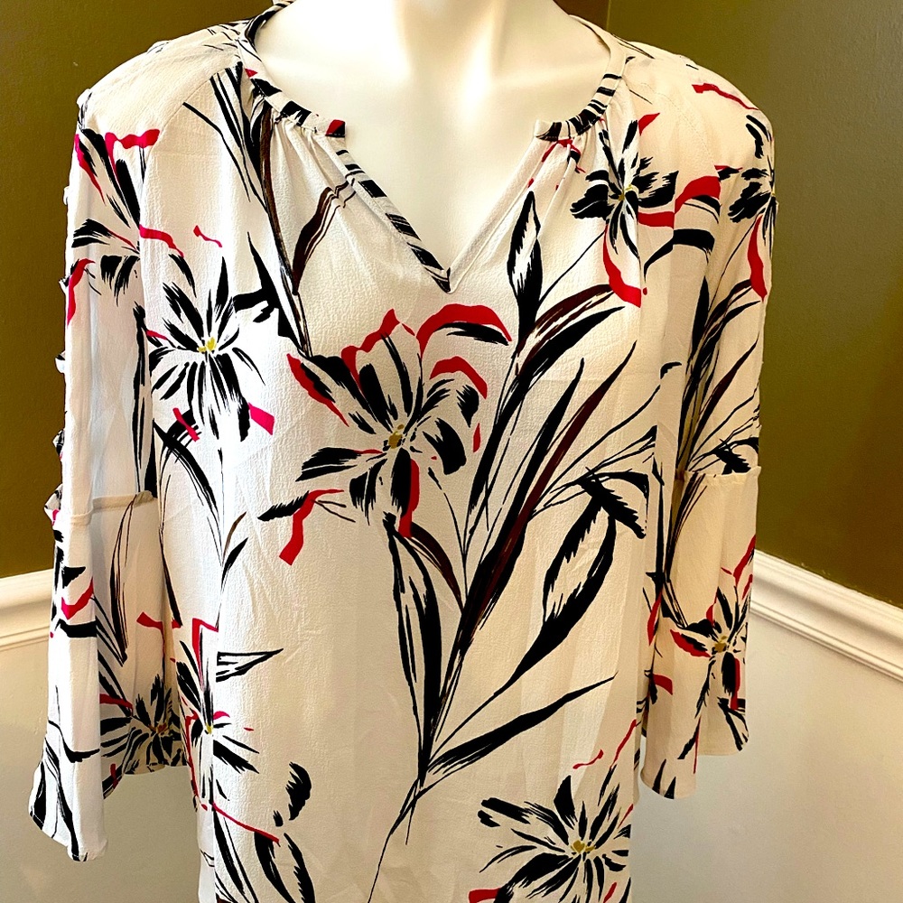 JLO Blouse with Peek A Boo Sleeve